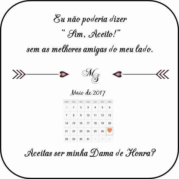 Convite Dama de Honra