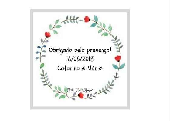 Agradecimento pela presença colocado nas lembranças 