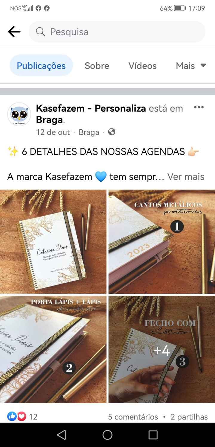 Agenda de planeamento de Casamento - 1