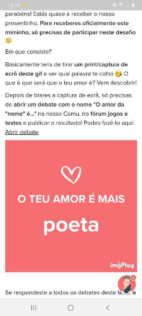 O teu amor é mais.... DESAFIO! - 1