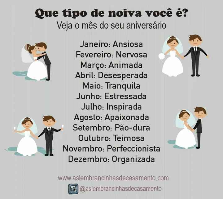 Que tipo de noiva são - 1
