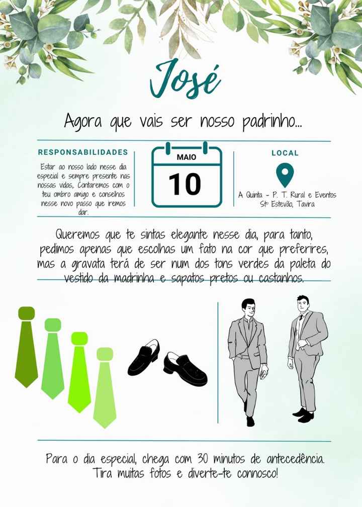 "Cartão" Madrinhas e Padrinhos - 1