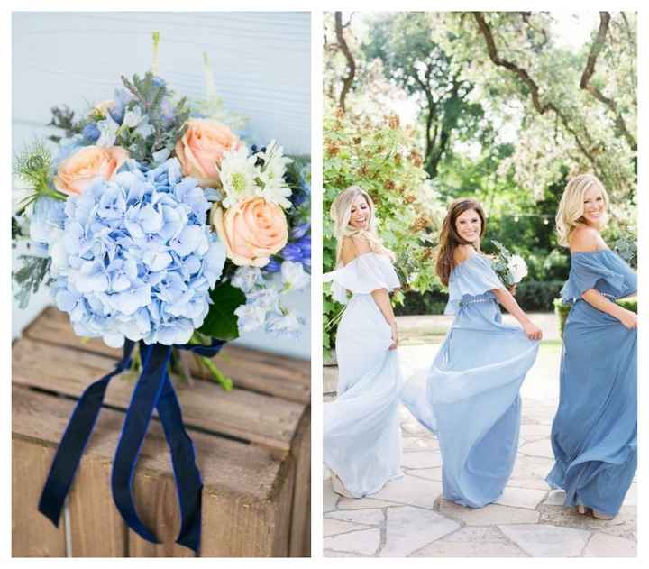 D. Damas de Honor de degradê de azul