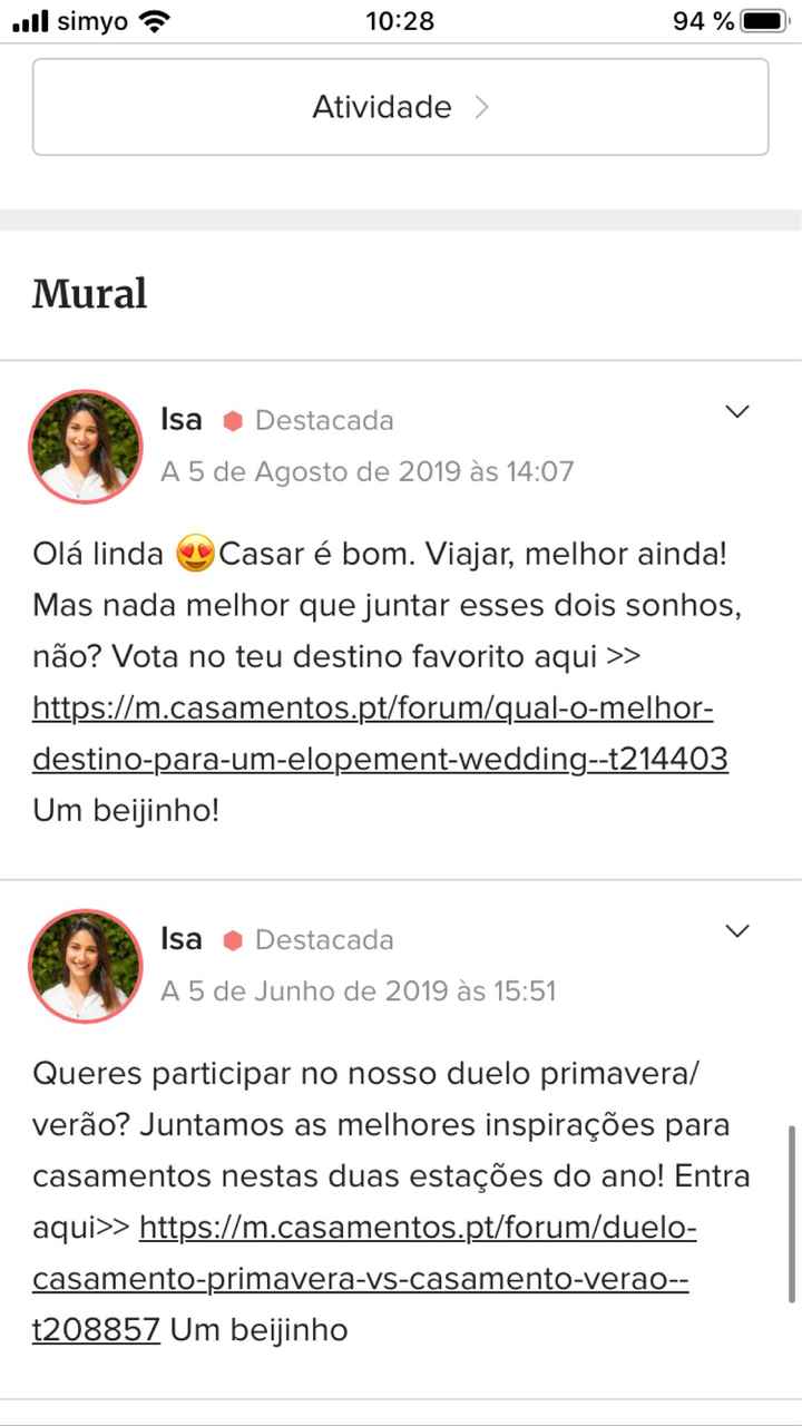 Como usar o mural e deixar posts/mensagens a outras noivinhas(os)? - 2