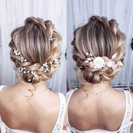 Duas propostas de toucados com flores para este penteado🌺 - 1