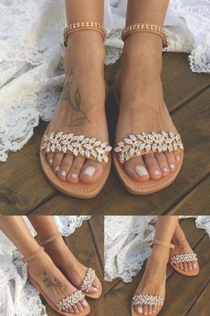 Sandálias rasas no look de noiva: quais preferes? 1