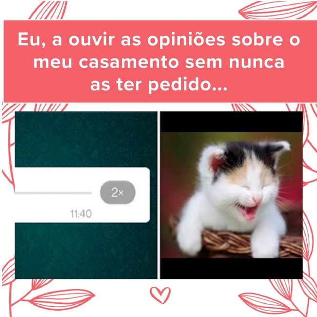 As opiniões que ninguém pediu sobre o teu casamento... 🙄😂 1