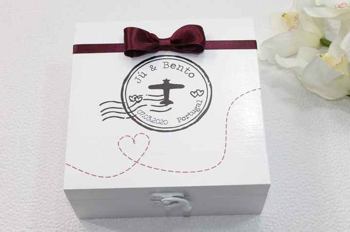 Caixa por fora com cor e tema do casamento 