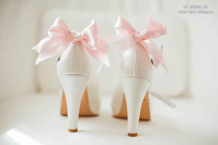 Sapatos de noiva laço rosa