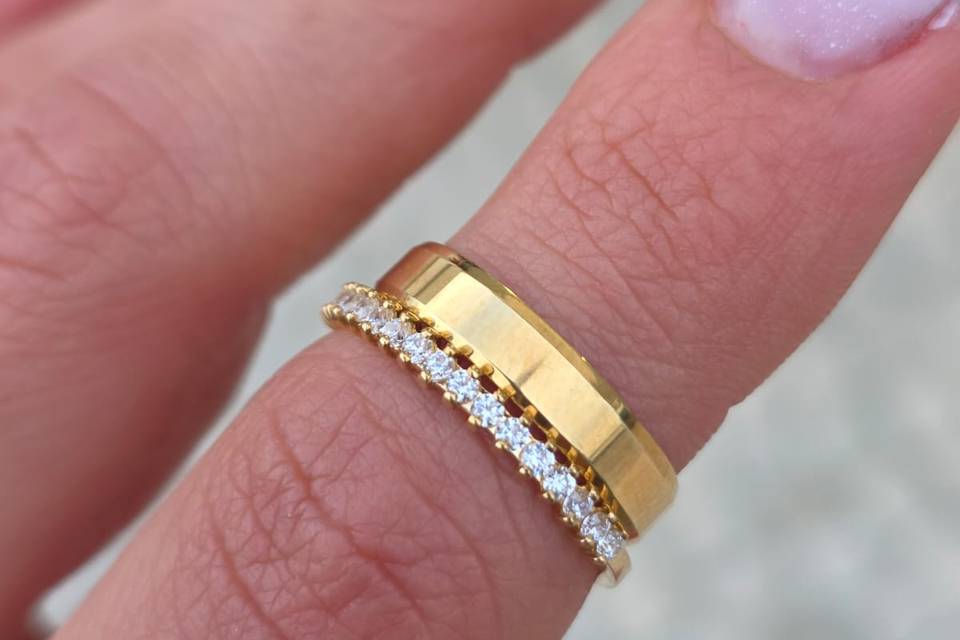 Aliança e anel de noivado