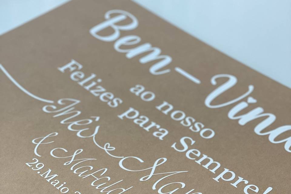 Placard de boas-vindas