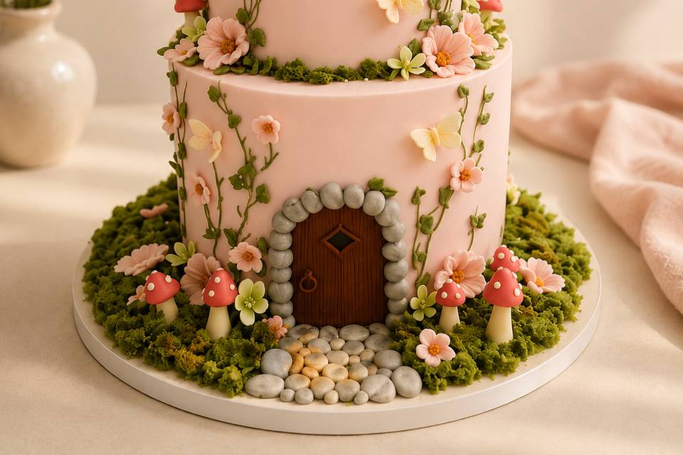 Bolo de Batizado de menina