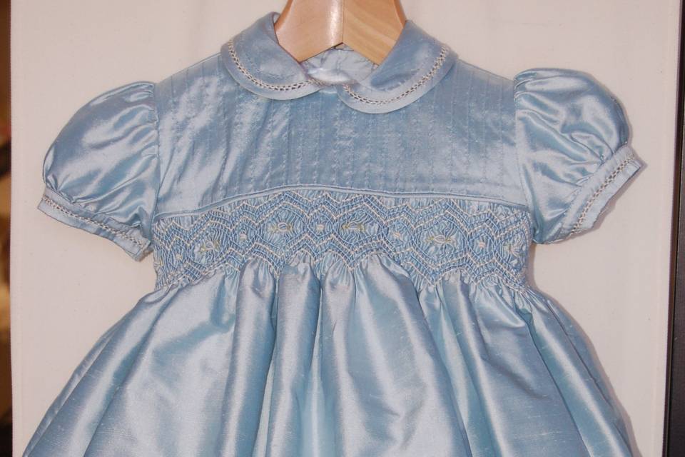 Vestido seda azul