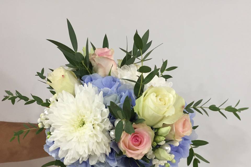 Bouquet hortenses azuis