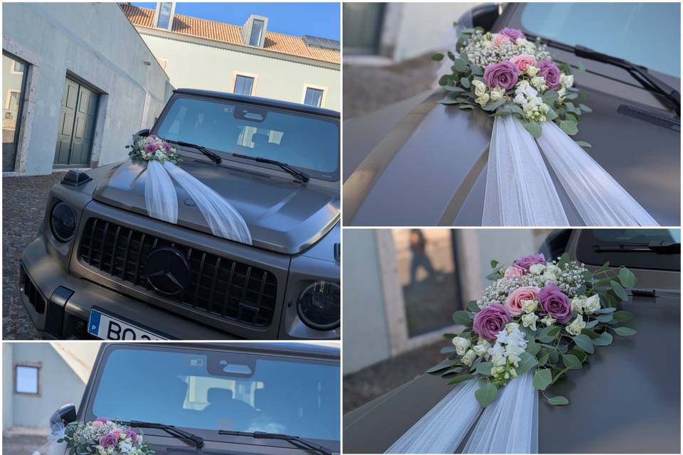 Decoração do carro dos noivos