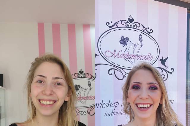 Maquilhagem antes e depois
