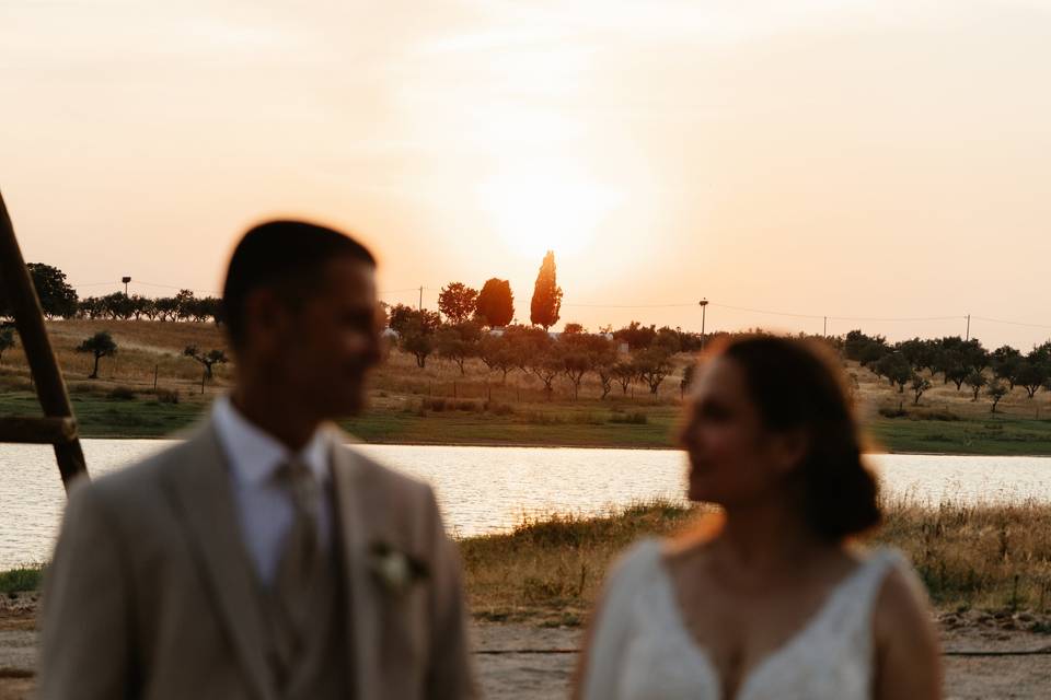 O pôr do sol.