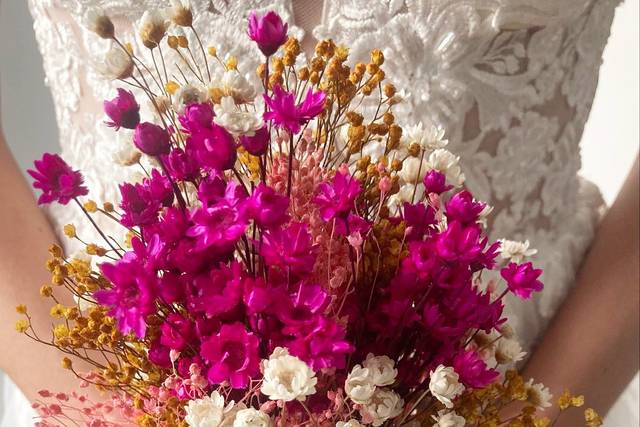 Bouquet noiva flores secas