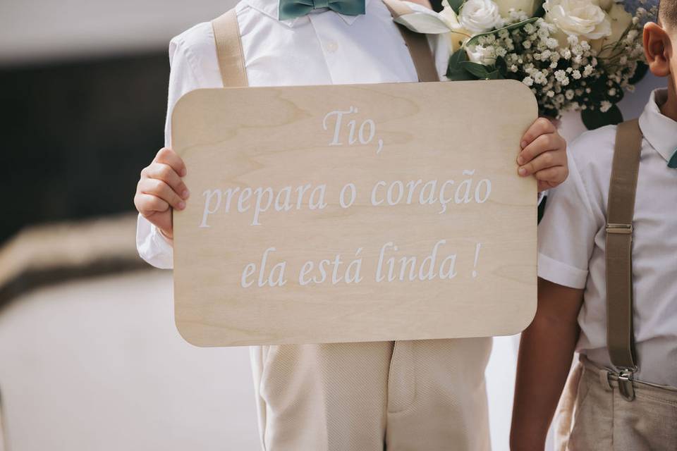 Plaquinha com frase