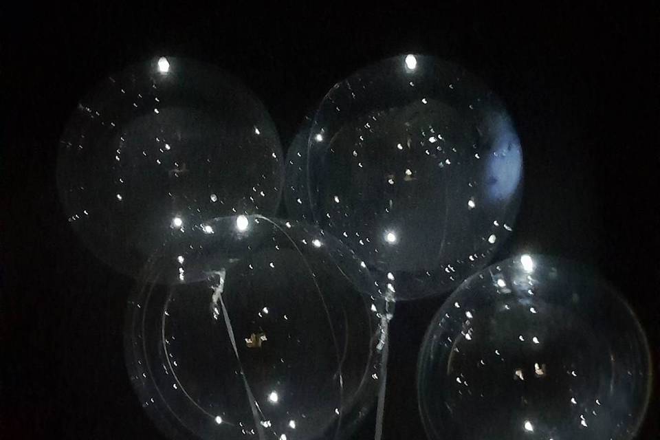 Balões transparente a elio led
