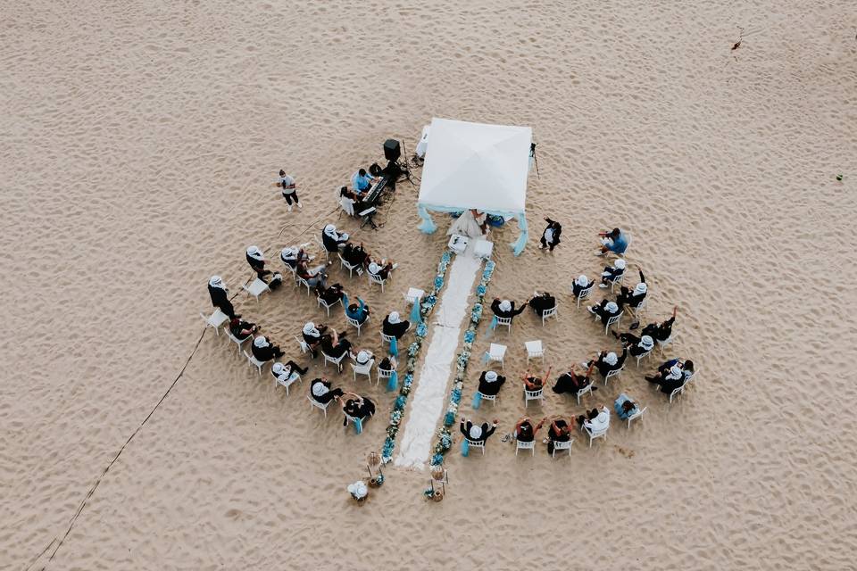 Casamento Praia - drone