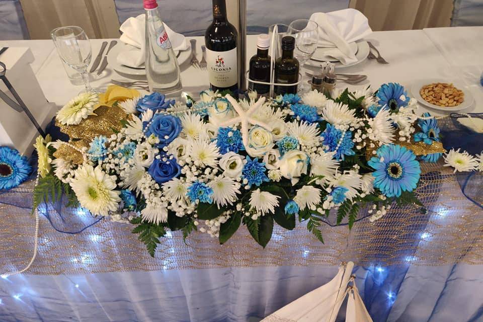 Arranjo floral, mesa de honra