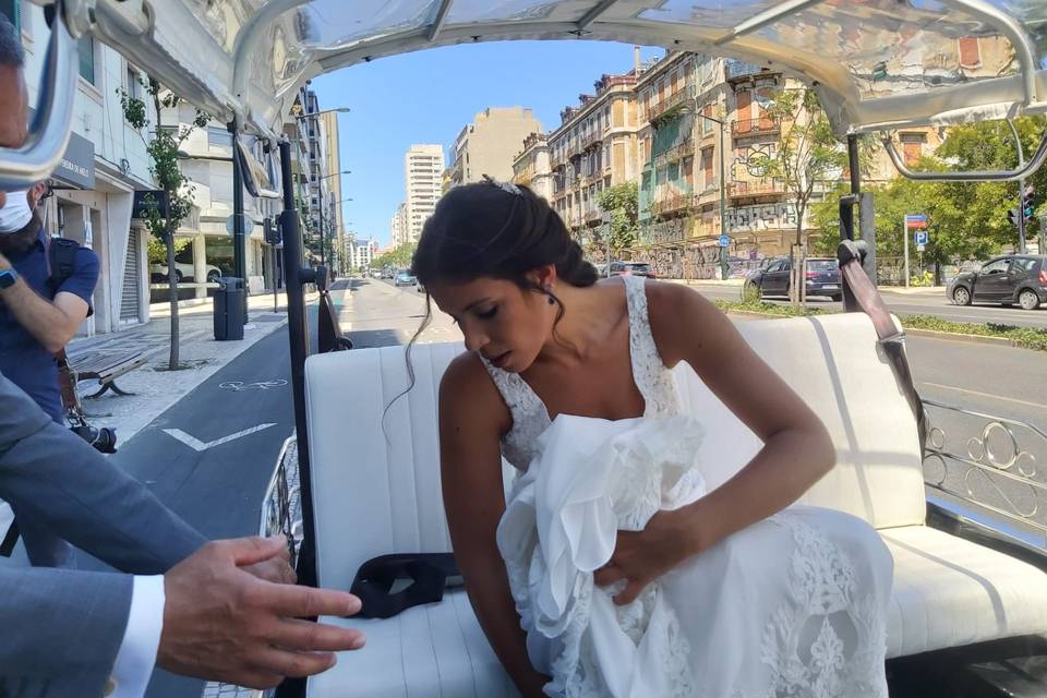 Casamento em tuk tuk electrico