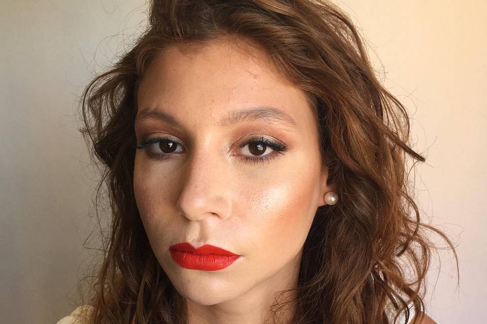 Makeup red on red