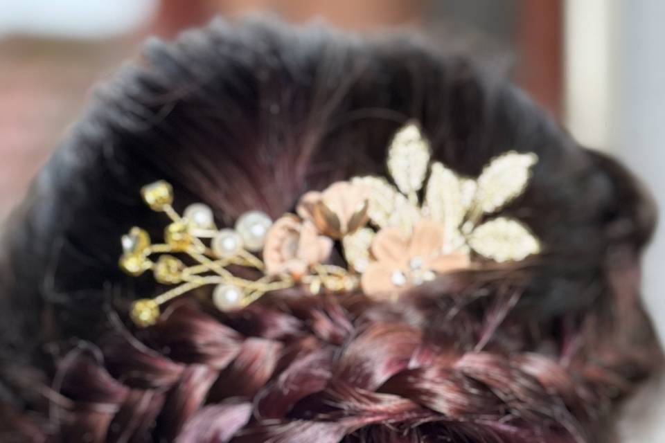 Penteado coque com trança