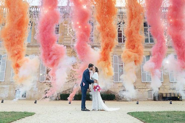 Disparos Fumos Rosa/Laranja