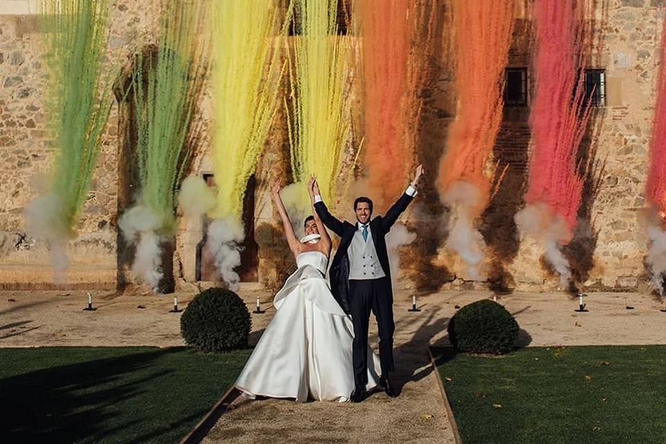 Disparos fumos casamentos