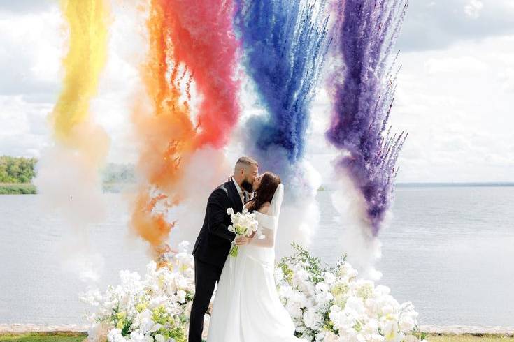 Disparos fumos casamentos