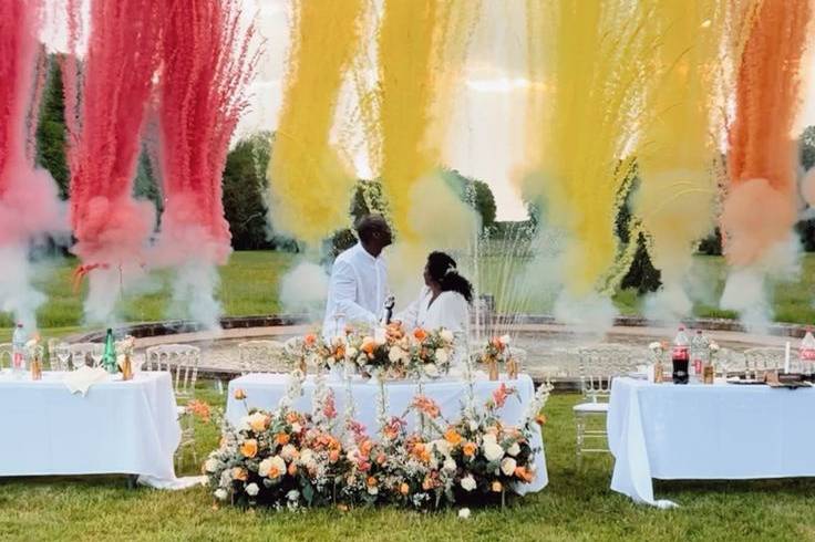 Disparos fumos casamentos