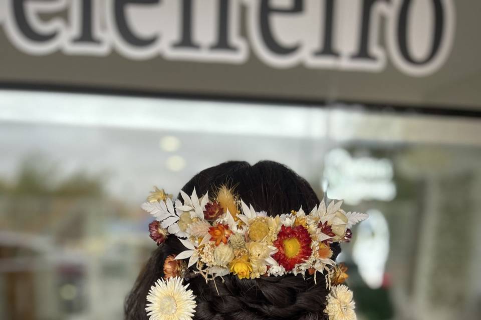 Penteado noiva floral