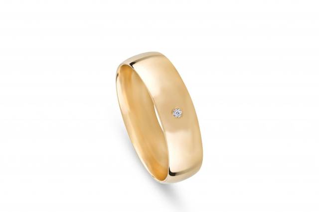 Aliança 5,5mm com diamante