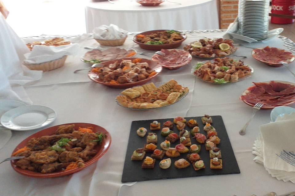 Mesa de buffet de frios