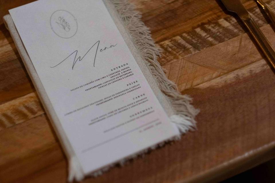 Menu bege e verde