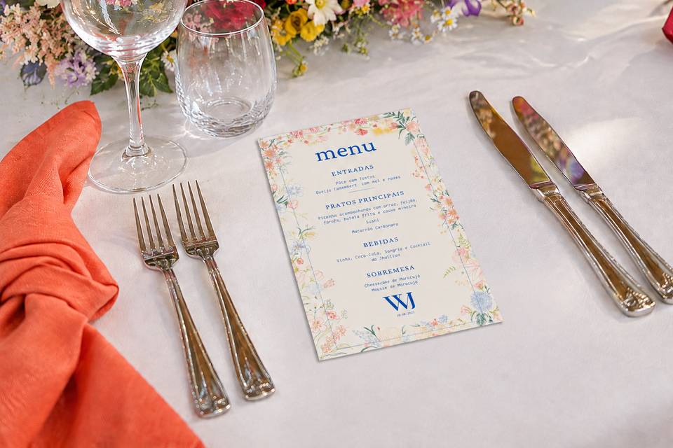 Menu flores do campo