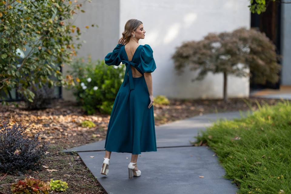 Vestido midi verde