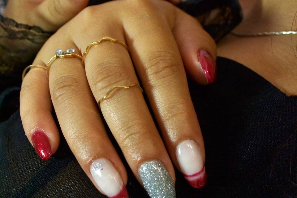 Unhas gel extensão média