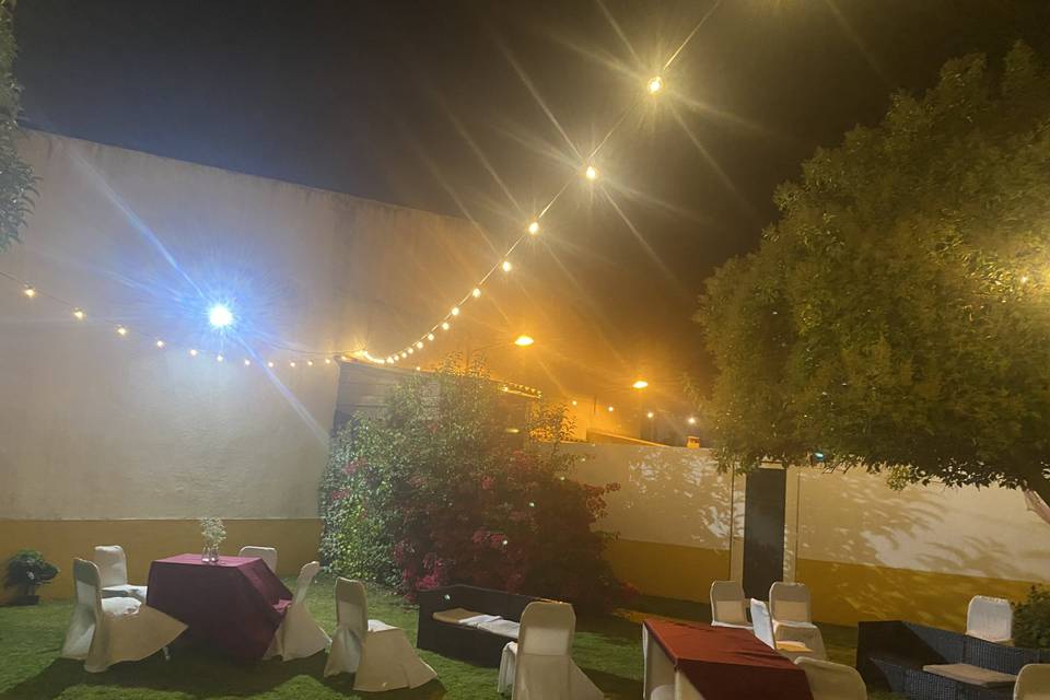 Jardim traseiro noite