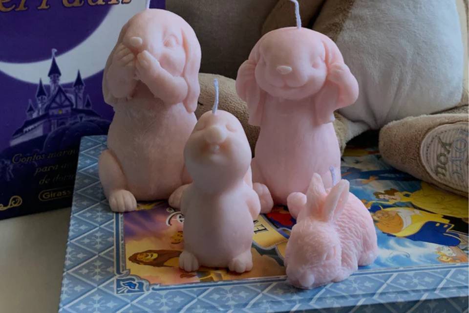 Velas de soja: coelhinhos
