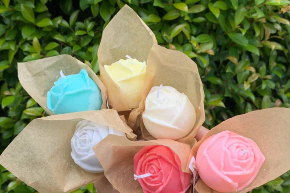 Velas de soja: rosas