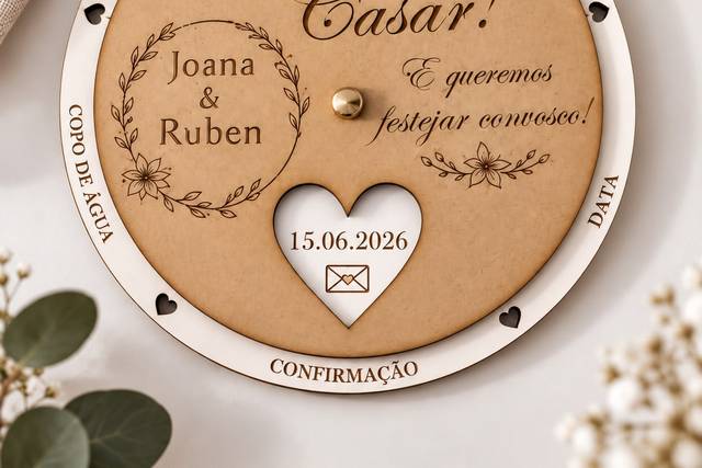 Convite de Casamento Redondo