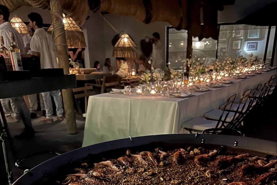 Paella de marisco pre-wedding