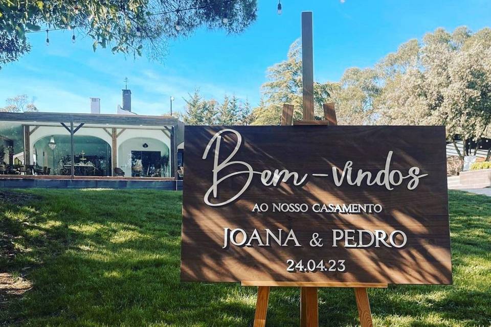 Placa de boas-vindas