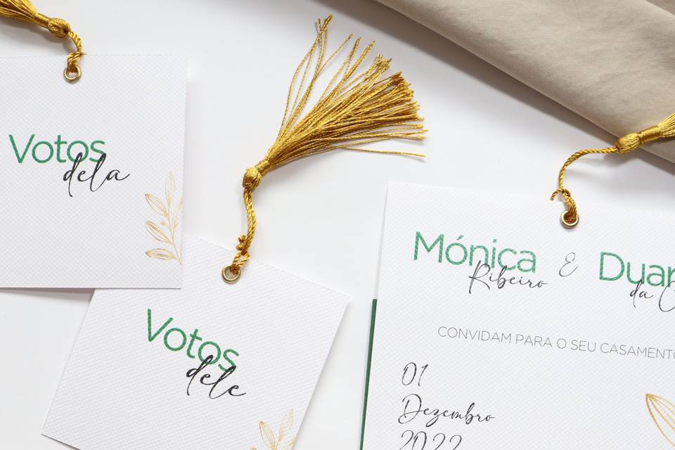 Convite e votos estilo elegante