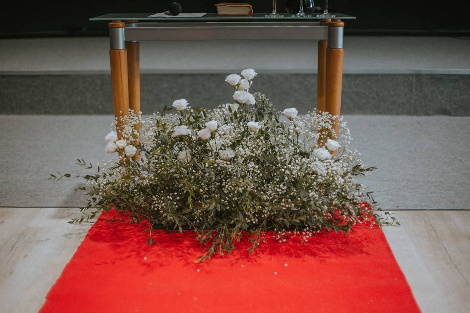 Arranjo floral de igreja
