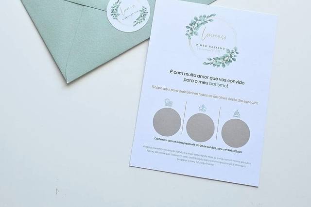 Convite com raspadinha