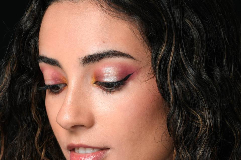 Maquilhagem tons rosados